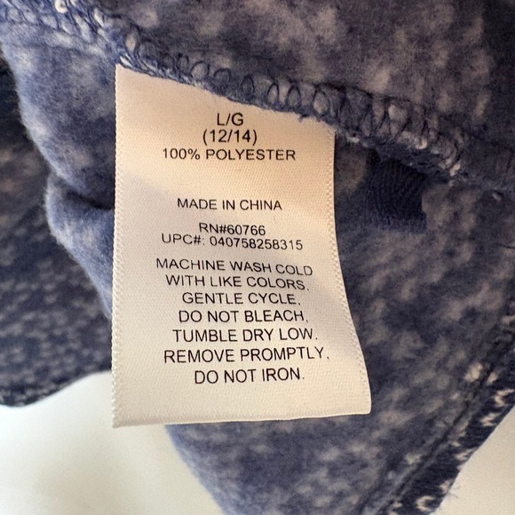 Stan Herman Womens L Blue White Fair Isle Print Zip Up Fleece Sweater Jacket - Picture 7 of 7